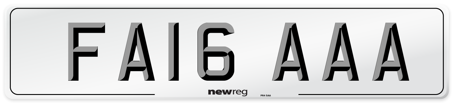 FA16 AAA Number Plate from New Reg